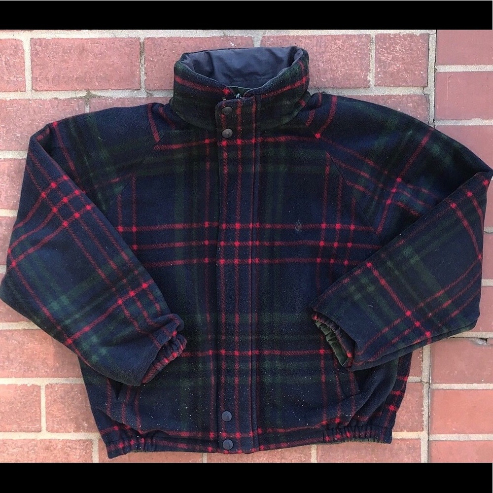 Vintage Nautica Hooded Reversible Jacket. Size L